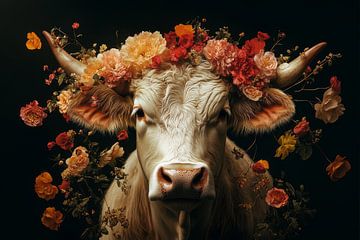 Bloemrijke Kracht - Stille Elegantie van de Koe van Eva Lee