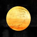 Modern Japandi moon abstraction in gold by FRESH Fine Art thumbnail