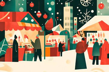 Kerstmarkt van Poster Art Shop