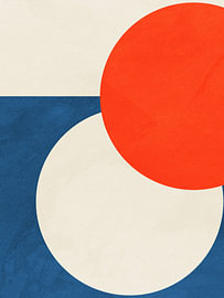 Hedendaagse minimalistische, geometrische abstracte kunst, levendige tinten, kleurrijk van Online Arts