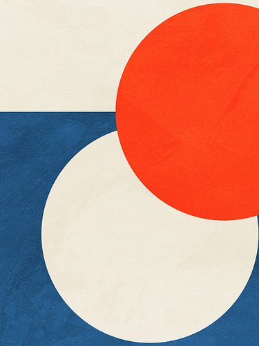 Hedendaagse minimalistische, geometrische abstracte kunst, levendige tinten, kleurrijk