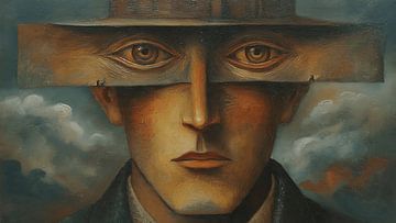 Surreales Vintage-Porträt eines armen Mannes von Aden Pink Studio