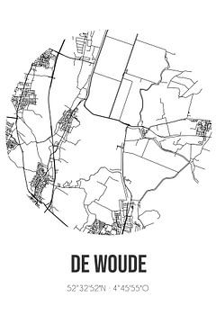 de Woude (Noord-Holland) | Landkaart | Zwart-wit van Rezona