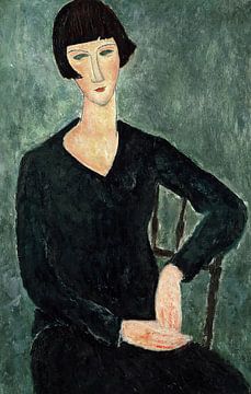 Amedeo Modigliani,Vrouw in een blauwe jurk, gezeten, 1919