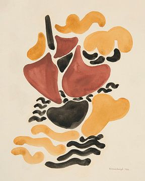 Abstractie gebaseerd op bloemvormen, IV (1921) van David Kakabadze van Peter Balan