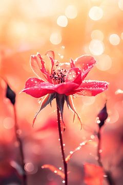 Roze bloesem in zacht licht van Poster Art Shop