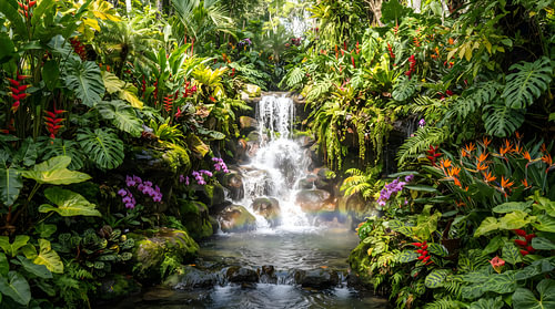 Oasis tropicale avec cascade
