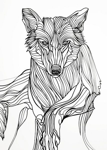 Lines art animal wolf by JBJart Justyna Jaszke