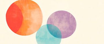 Coloured circles in a gentle play of colours by Poster Art Shop