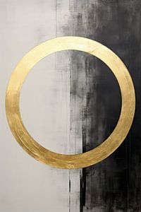 Asiatische Abstraktion mit goldenem Kreis