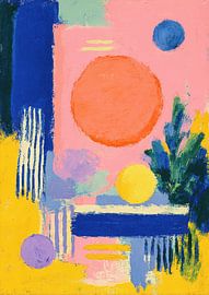 Composition abstraite avec cercle orange sur Niklas Maximilian