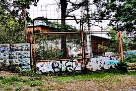 Prague - Fence with graffiti by Wout van den Berg