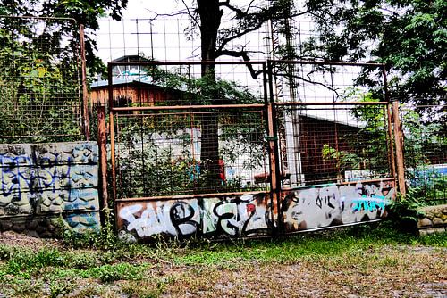 Prague - Fence with graffiti