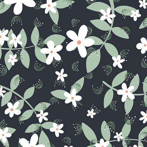 Flower market - Green & anthracite elegant