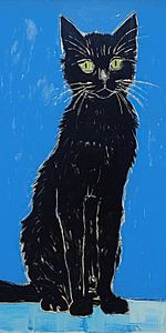 Portrait de chat sur Peinture Abstraite