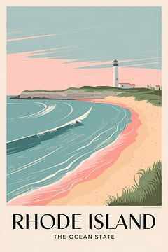 Rhode Island Vintage Reisposter van Poster Art Shop