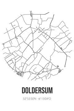 Doldersum (Drenthe) | Landkaart | Zwart-wit van Rezona