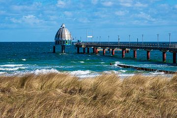 pier at the Baltic Sea coast in Zingst on the Fischland-Darß