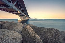 Oresund Bridge. Connects Sweden with Denmark.
