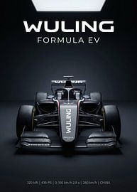 Vue de face de la voiture de course conceptuelle « Wuling Formula EV » sur Cross