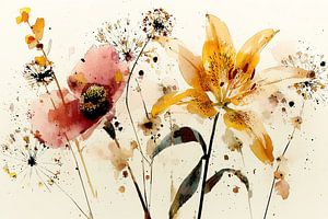 Blumige Aquarell-Harmonie