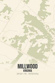 Carte ancienne de Millwood (Virginie), USA. sur Affiches de lieux