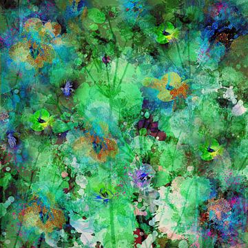 Painterly flower impression.  Abstracte bloemen van Saskia Dingemans