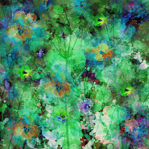 Painterly flower impression.  Abstracte bloemen
