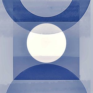 Abstrakte Pastell Formen Monochrom Blau