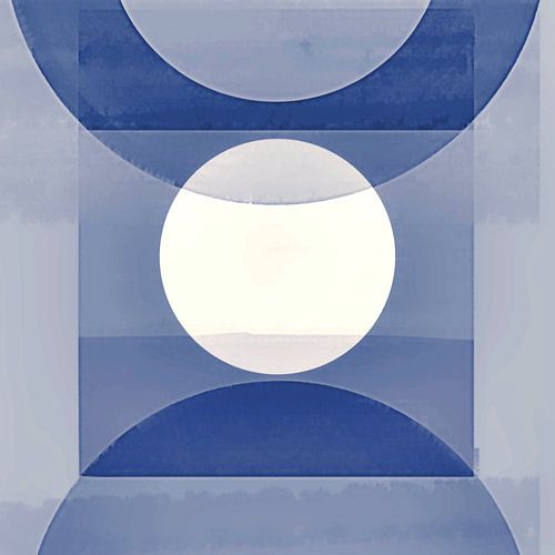 Abstract pastel shapes monochrome blue