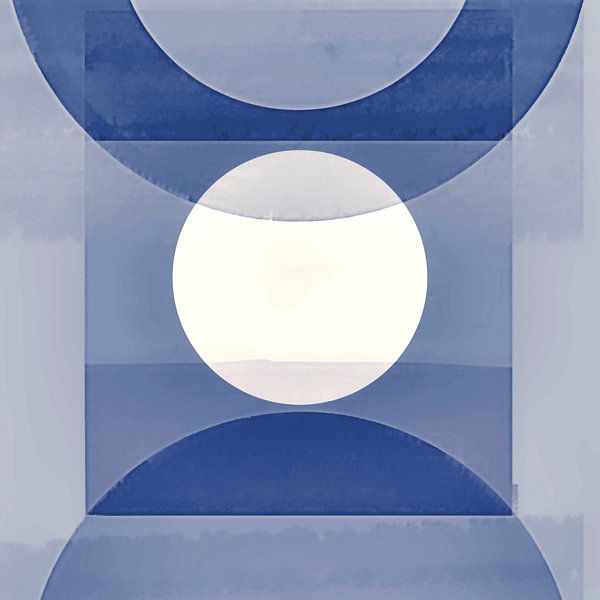 Abstrakte Pastell Formen Monochrom Blau von FRESH Fine Art