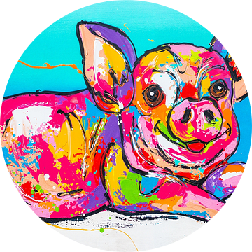 Varken bij Porto Mari, Curaçao van Happy Paintings / Renata Rolefes