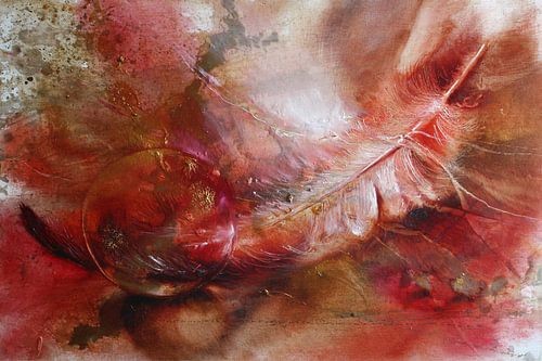 Feather and glass ball by Annette Schmucker