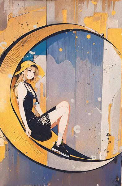 Woman on the moon by Emiel de Lange