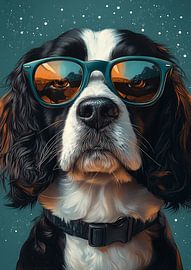 Chien avec lunettes sur R Pevitanada