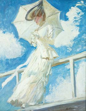 Paul César Helleu - Portret van Madame Helleu met parasol van Peter Balan