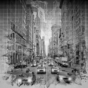 Graphic Art NEW YORK CITY Traffic | Monochrome sur Melanie Viola