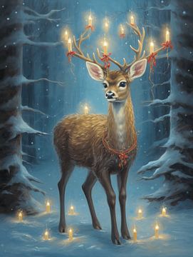 Deer in Festive Style by Eva Lee