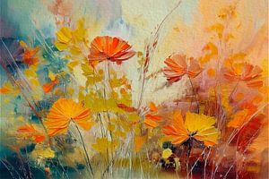 Blumen im Gras aus der Serie botanischer Herbst -1