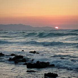 Kreta zonsondergang van Jeroen de Vries