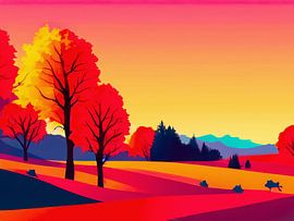 Herfstfoto met landschap