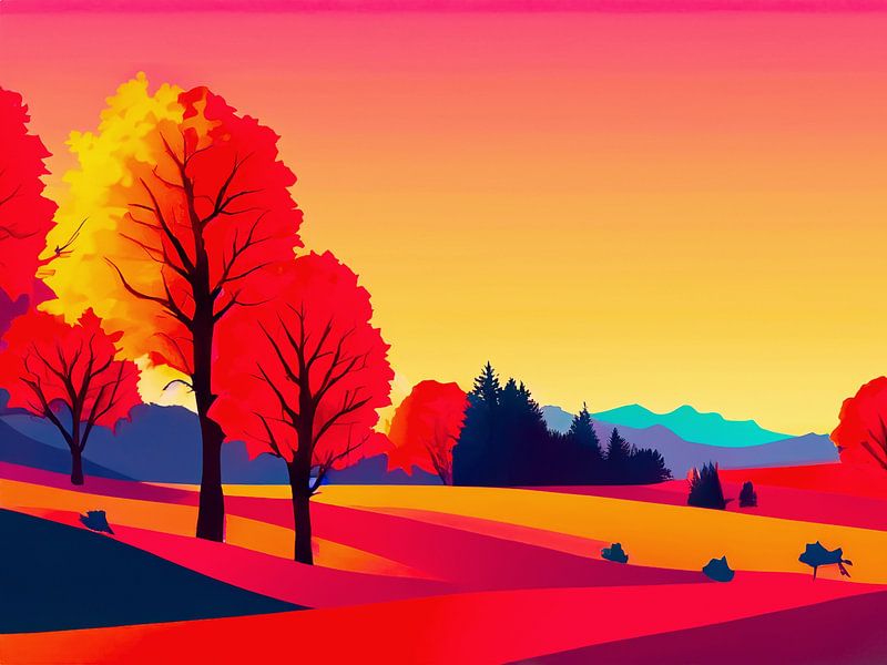 Herbst Bild mit Landschaft von Mustafa Kurnaz