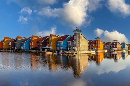 Reitdiephaven, colorful residential area in Groningen