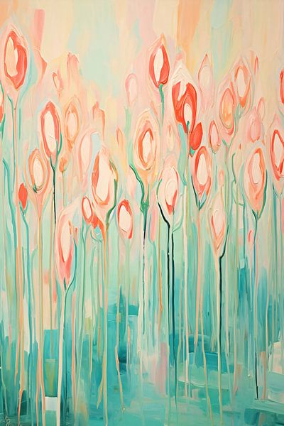 Colourful field of flowers in close-up by Art & Soul Creations