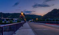 Avond fotografie Cochem op de oude brug duitsland