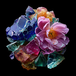 Blumen aus Mineralien und Glas von TheXclusive Art