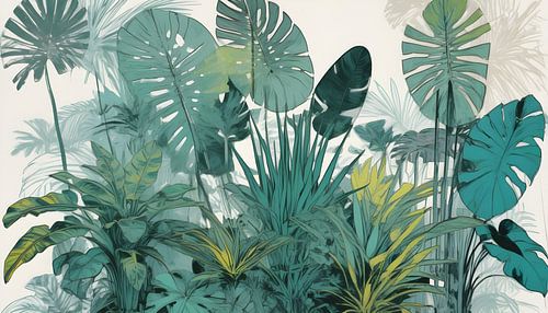 Turkoois moderne kunst tropen