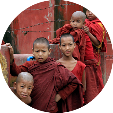 Jonge boeddhistische monniken in Myanmar van Gert-Jan Siesling