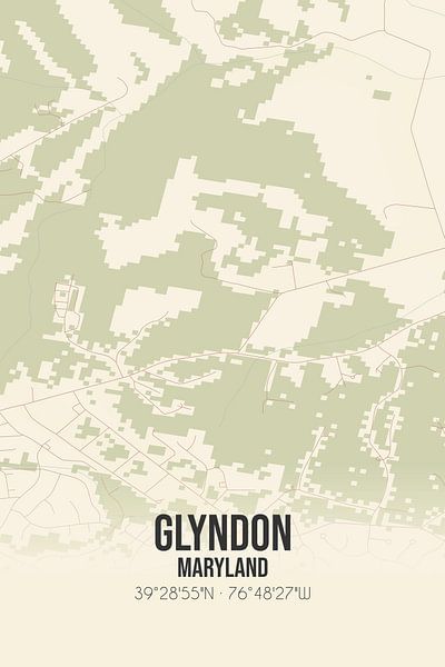 Vintage map of Glyndon (Maryland), USA. by Prints of Place