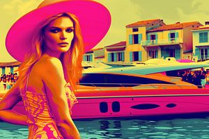 St. Tropez das Paradies der Schönen und Reichen | Neon Pop Art